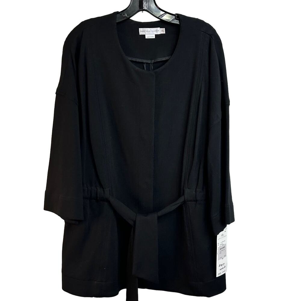 Garfield & Marks "The Front Jacket"  Tie Front Black Women's Plus Size XL NWT